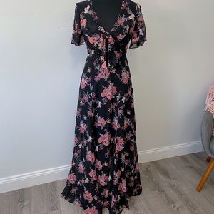 Lulu’s Wings of Love Black Floral Maxi